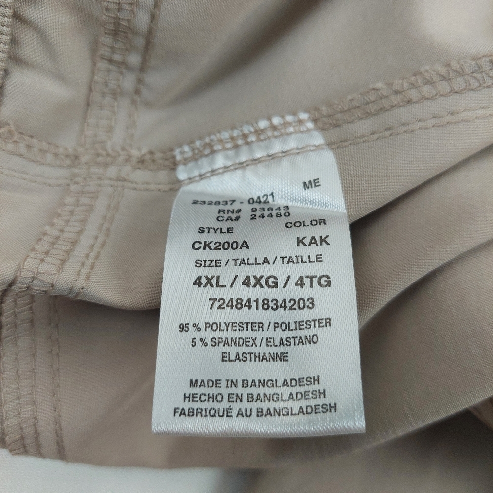 Cherokee Infinity Men’s Scrub Pants 4XL NWT Khaki Antimicrobial Athletic Fit - Picture 6 of 14
